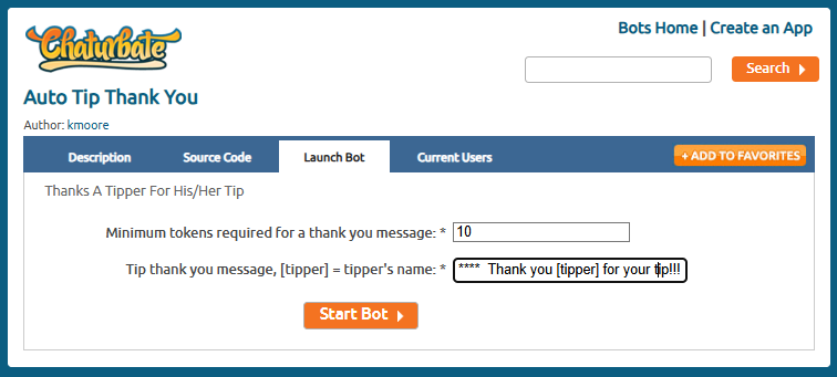 Auto tip thank you chaturbate bot