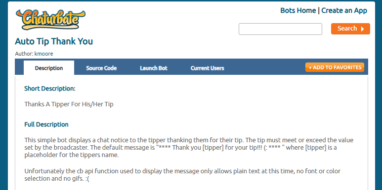 Chaturabate Tippers Leaderboard and Auto-Tip Thank You Bots