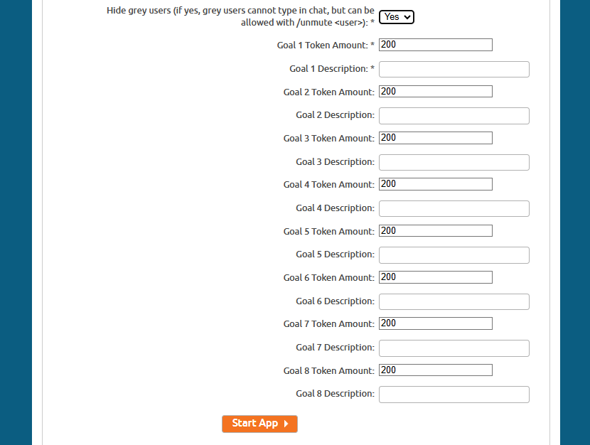 Chaturbate Tip Multi-Goal 2 App Settings