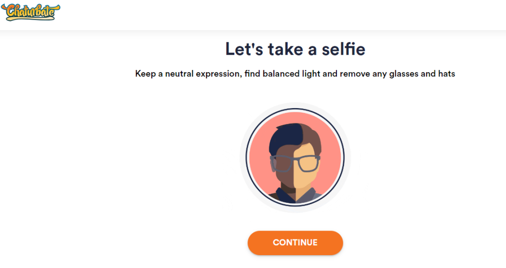 Chaturbate Webcam Model Account Registration - Selfie Verification