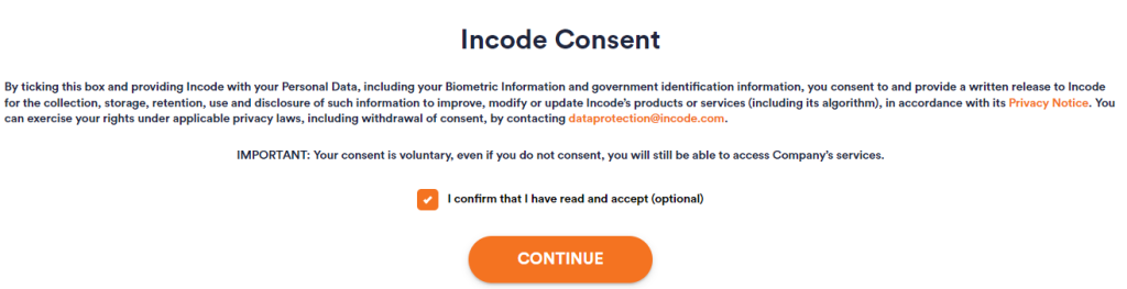 Registering a webcam model account on Chaturbate - consent to the processing of personal data for the purpose of webcam model verification